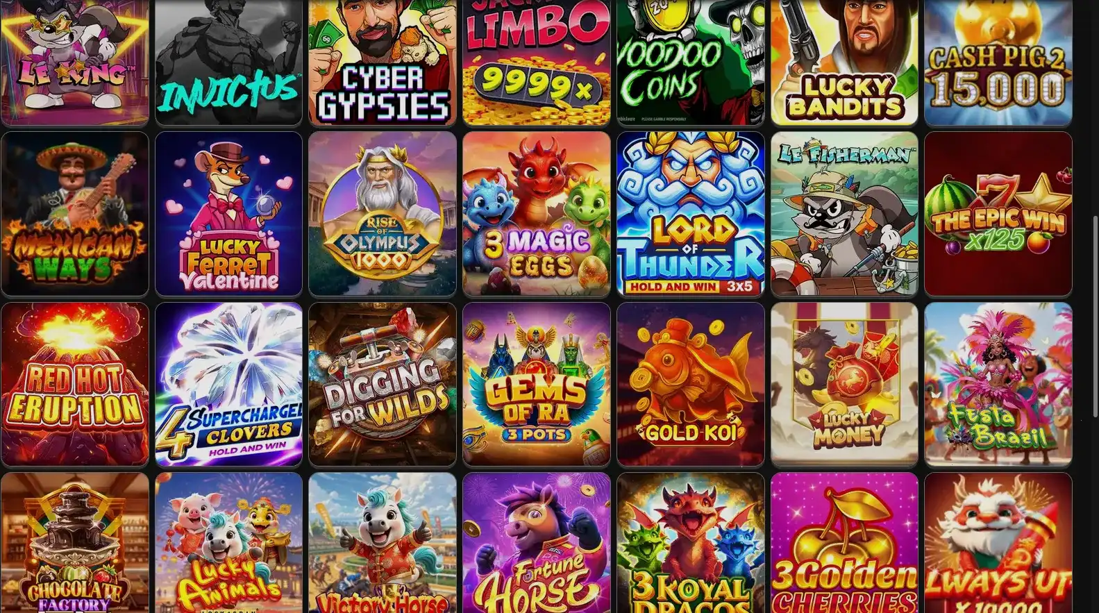 интерфейс Vulkan Platinum casino